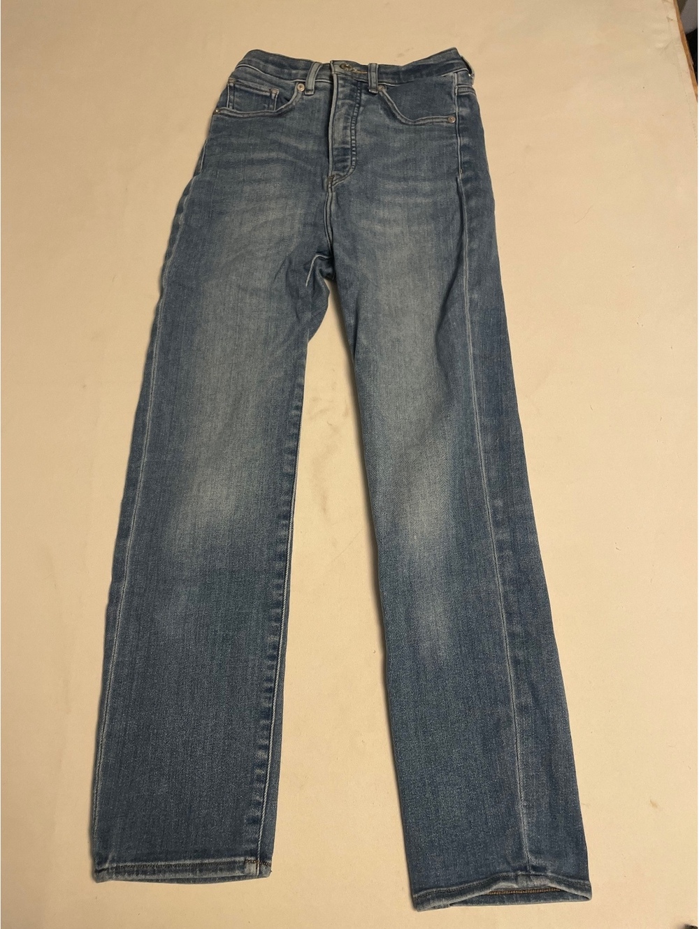 Express Light Blue Straight Leg Jeans
